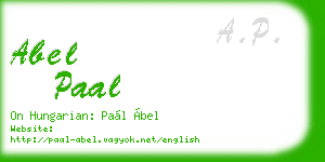 abel paal business card