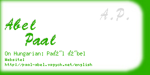 abel paal business card